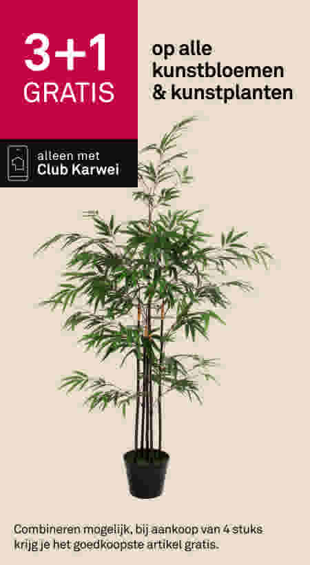 3+1 gratis op alle kunstbloemen & kunstplanten