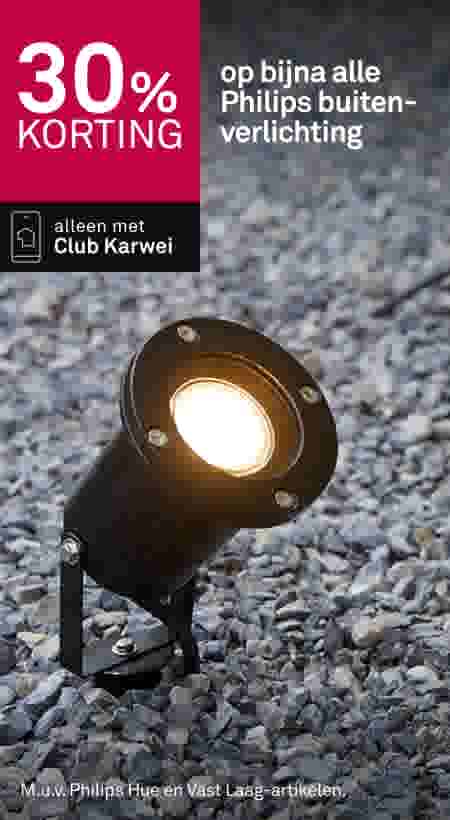 30% korting op bijna alle Philips buitenverlichting
