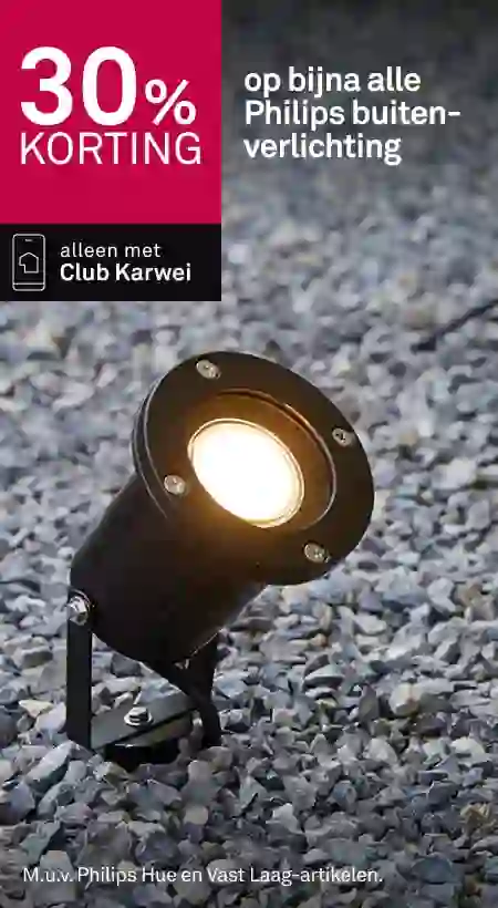 30% korting op bijna alle Philips buitenverlichting
