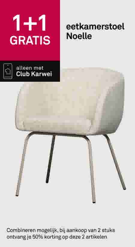 1+1 gratis eetkamerstoel Noelle