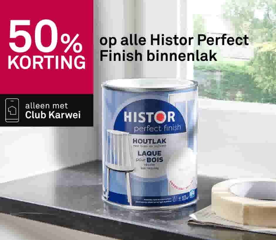 50% korting op alle Histor Perfect Finish binnenlak
