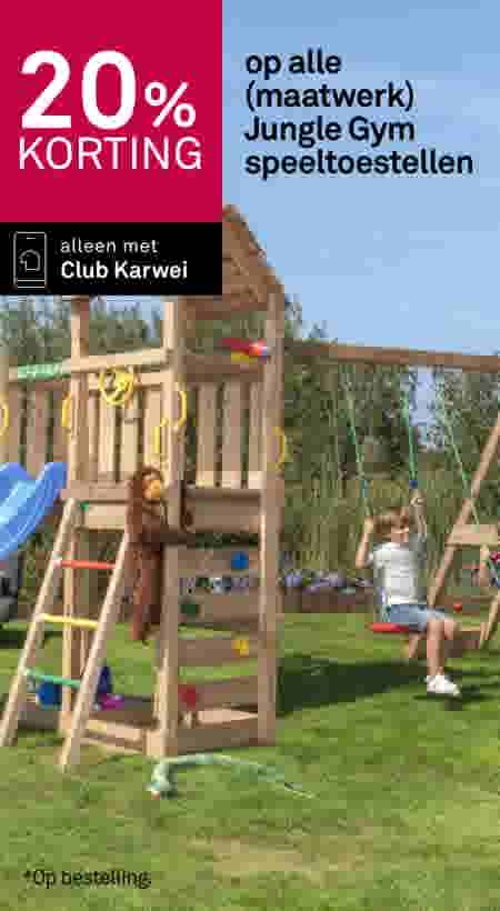 20% korting op alle (maatwerk) Jungle Gym speeltoestellen