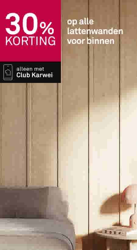 30% korting op alle lattenwanden voor binnen