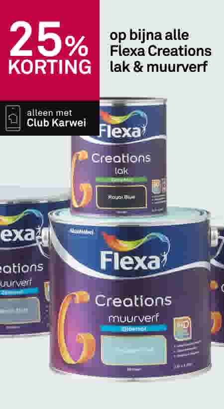 25% korting op bijna alle Flexa Creations lak & muurverf