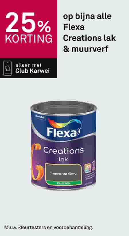 25% korting op bijna alle Flexa Creations lak & muurverf