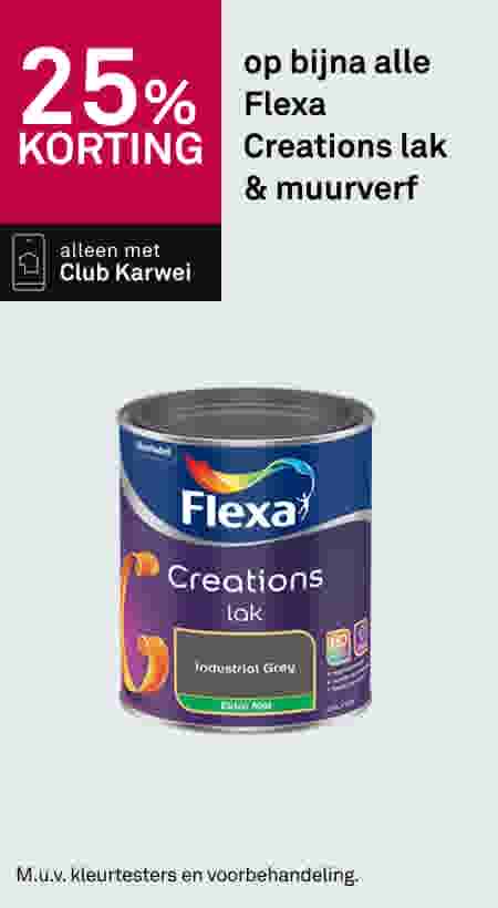 25% korting op bijna alle Flexa Creations lak & muurverf