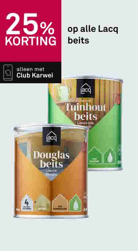 25% korting op alle Lacq beits