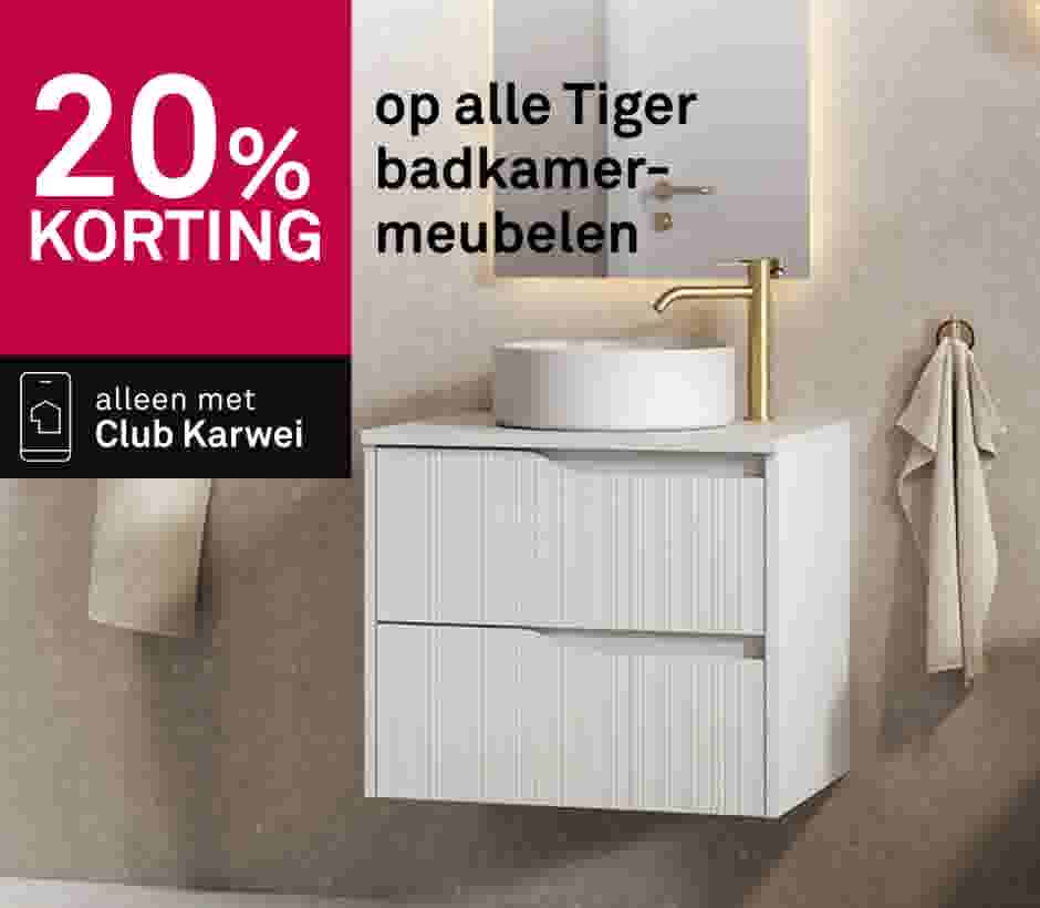 20% korting op alle Tiger badkamermeubelen