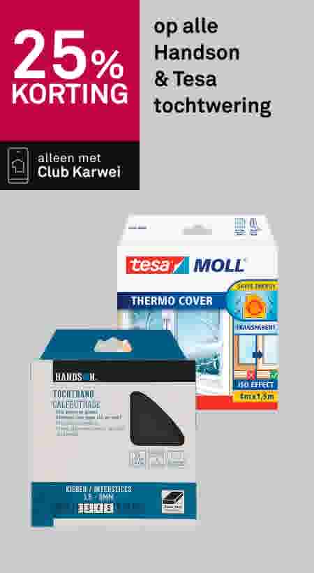 25% korting op alle Handson & Tesa tochtwering