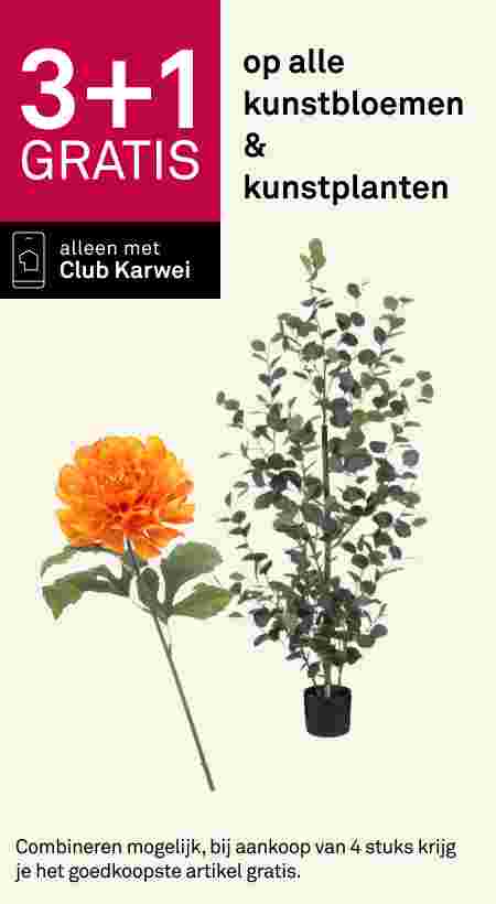 3+1 gratis op alle kunstbloemen en kunstplanten