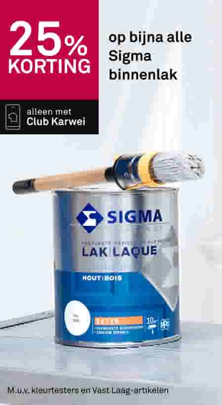 25% korting op bijna alle Sigma binnenlak