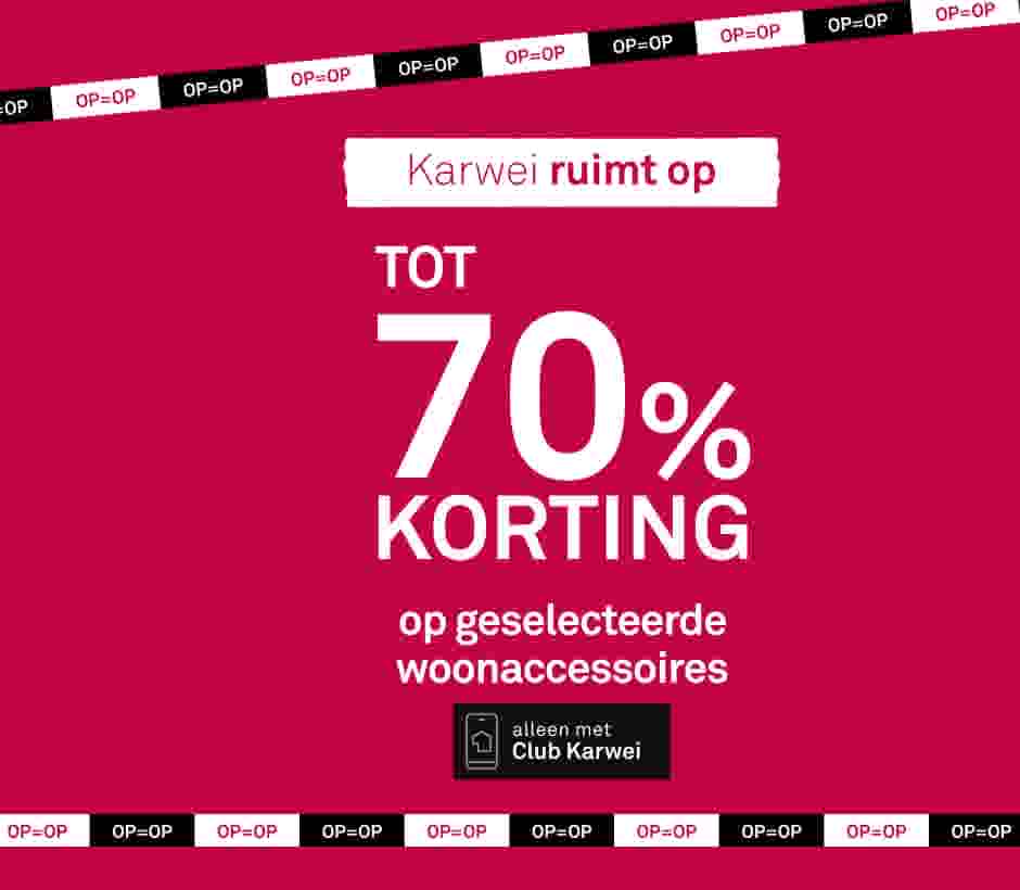Tot 70% korting op geselecteerde woonaccessoires