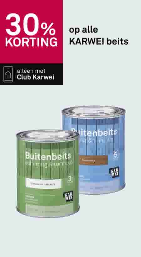 30% korting op alle KARWEI beits