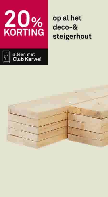 20% korting op al het deco-& steigerhout