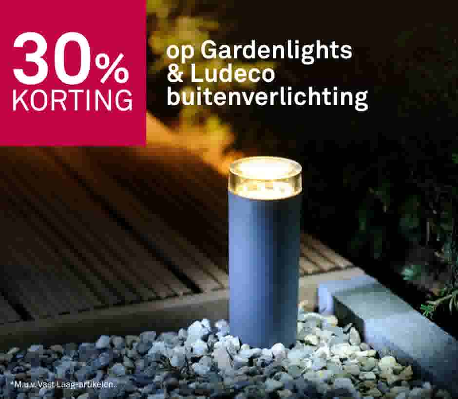 30% korting op Gardenlights & Ludeco buitenverlichting