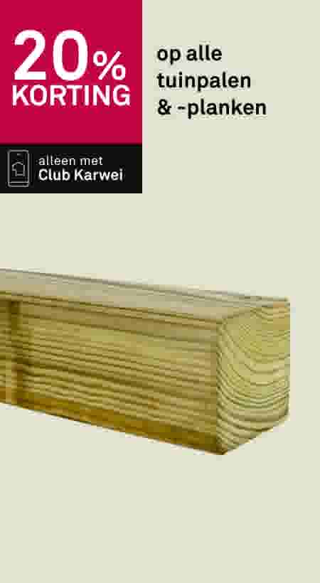 20% korting op alle tuinpalen & -planken