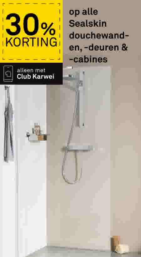 30% korting op alle Sealskin douchewanden, -deuren & -cabines