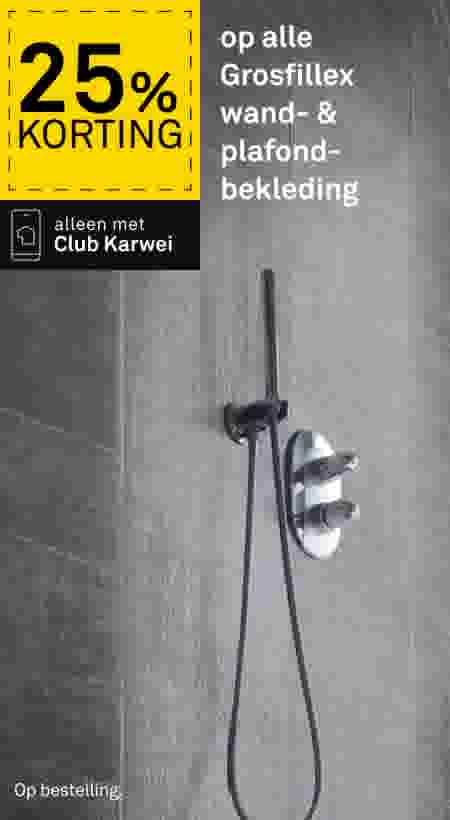 25% korting op alle Grosfillex wand- & plafondbekleding
