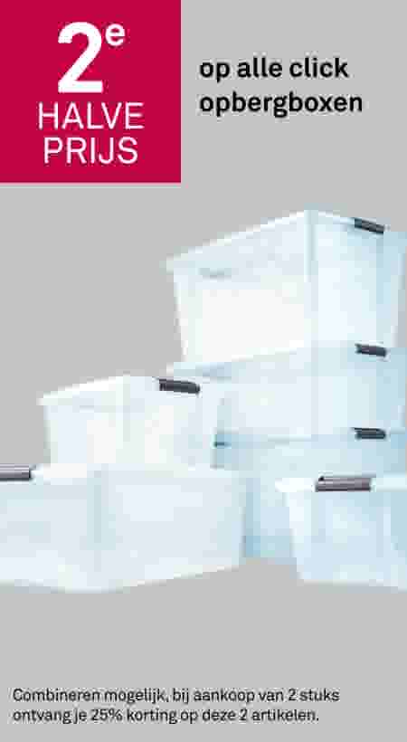 2e halve prijs op alle click opbergboxen