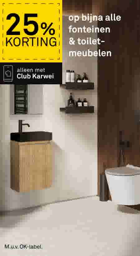 25% korting op bijna alle fonteinen & toiletmeubelen