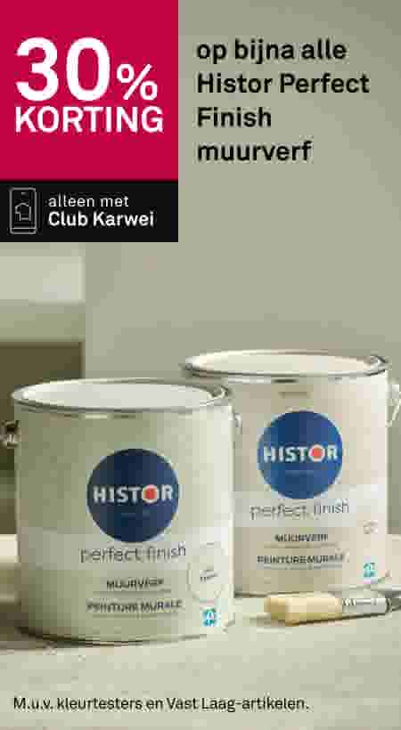 30% korting op bijna alle Histor Perfect Finish muurverf