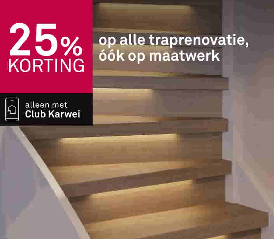 25% korting op alle traprenovatie, óók op maatwerk