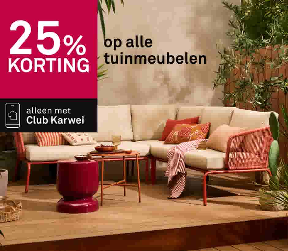 25% korting op alle tuinmeubelen
