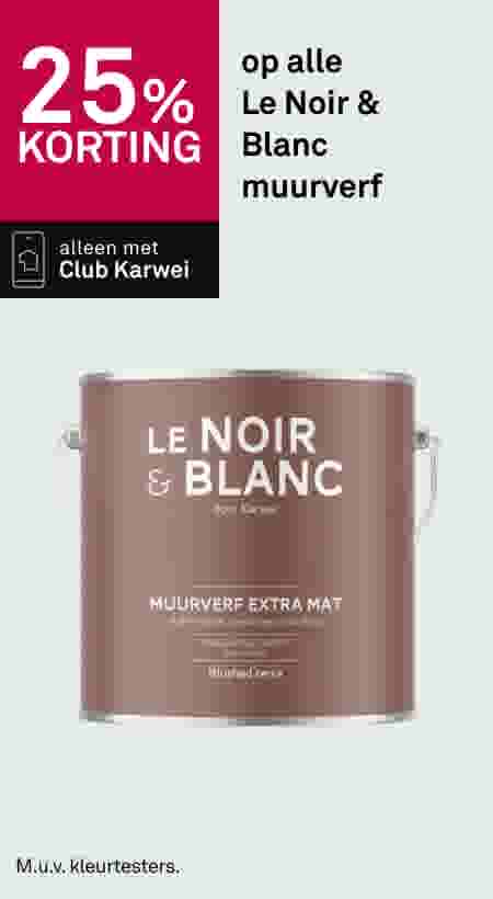 25% korting op alle Le Noir & Blanc muurverf