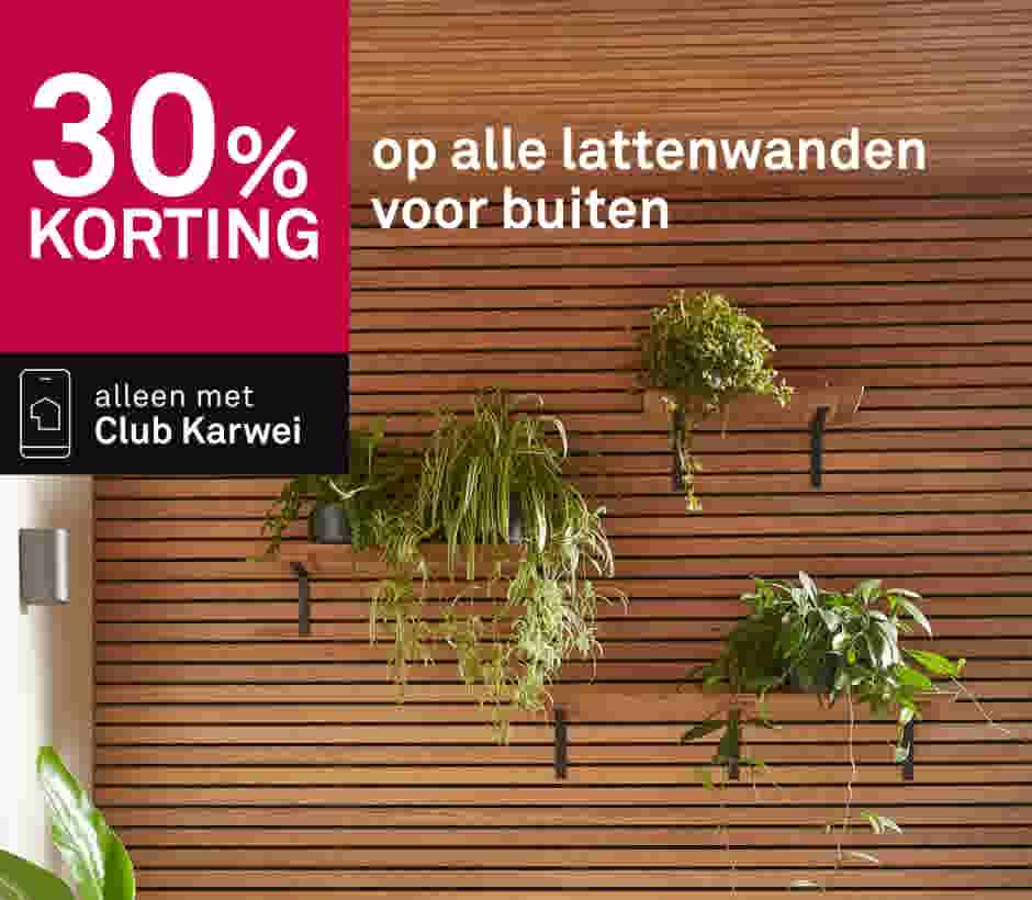 30% korting op alle lattenwanden voor buiten