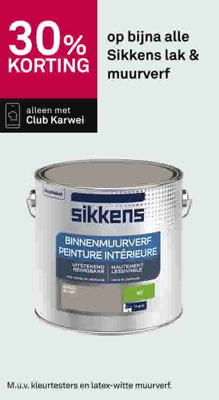 30% korting op bijna alle Sikkens lak & muurverf