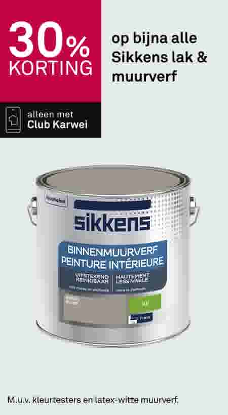 30% korting op bijna alle Sikkens lak & muurverf