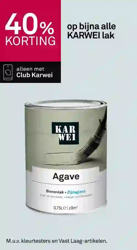 40% korting op bijna alle KARWEI lak