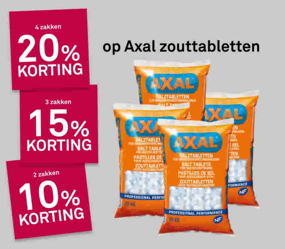 Stapelkorting op Axal zouttabletten
