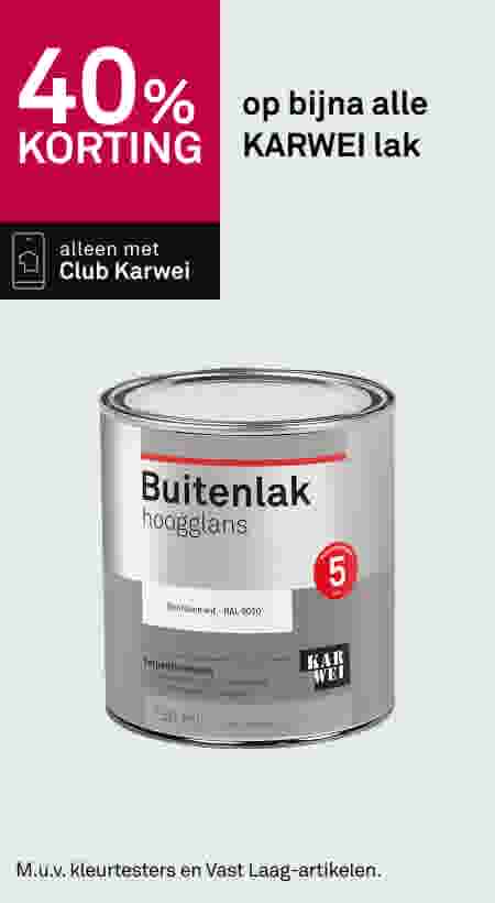 40% korting op bijna alle KARWEI lak
