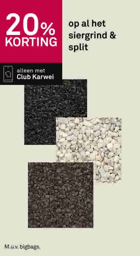 20% korting op al het siergrind & split