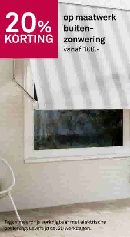 20% korting op maatwerk buitenzonwering