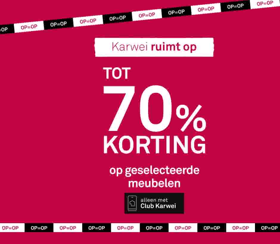 tot 70% korting op geselecteerde meubelen