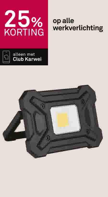25% korting op alle werkverlichting