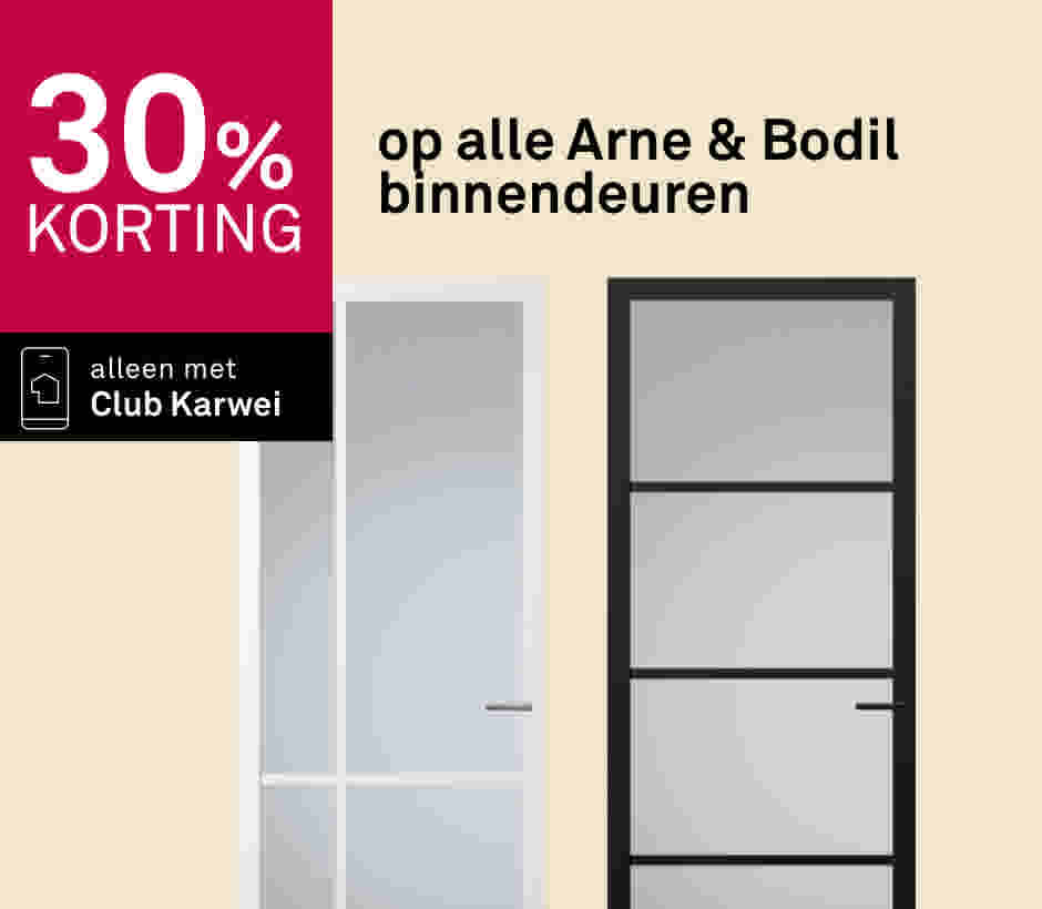 30% korting op alle Arne & Bodil binnendeuren