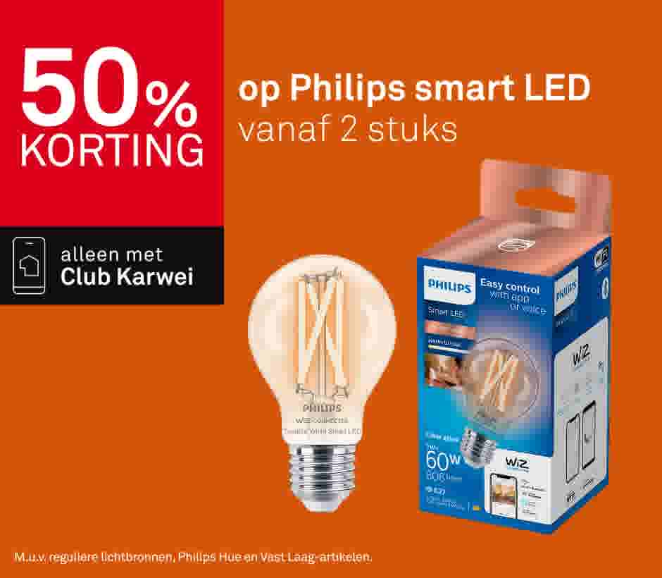 50% korting op Philips smart LED