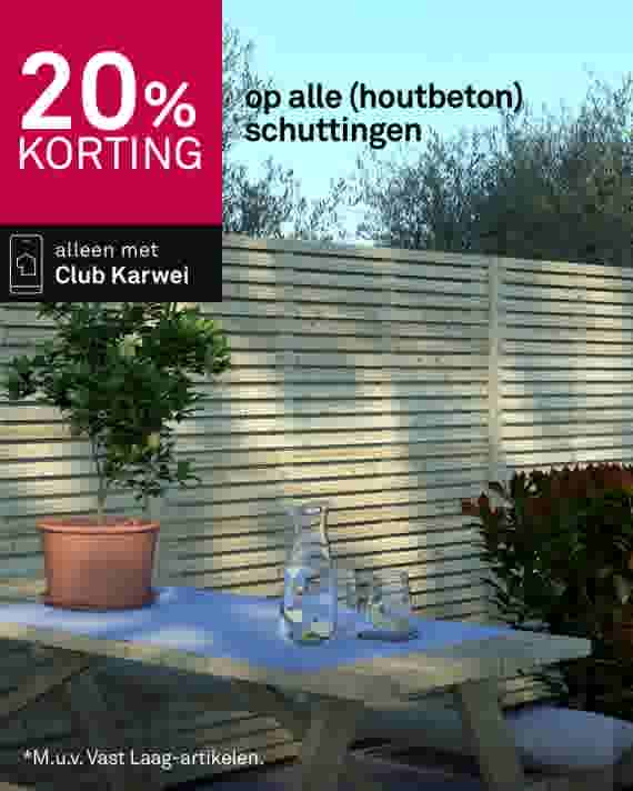 20% korting op alle (houtbeton) schuttingen