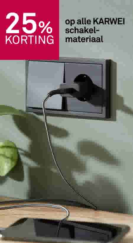 25% korting op alle KARWEI schakelmateriaal