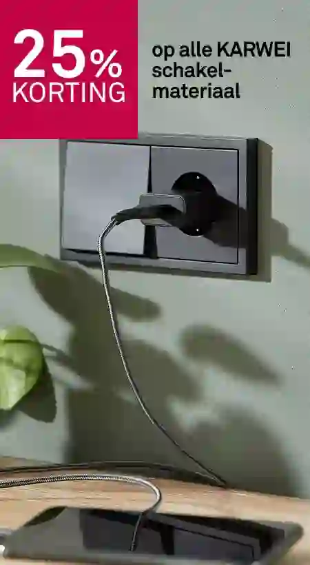 25% korting op alle KARWEI schakelmateriaal