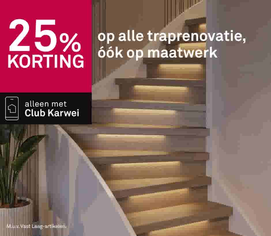 25% korting op alle traprenovatie, óók op maatwerk