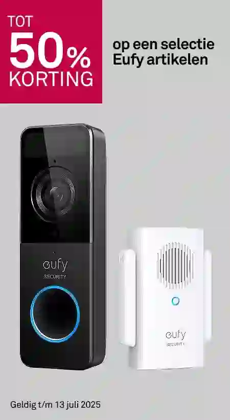 Tot 50% korting op een selectie Eufy artikelen
