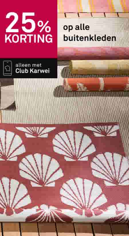 25% korting op alle buitenkleden