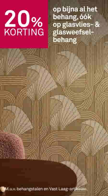 20% korting op bijna al het behang, óók op glasvlies- & glasweefselbehang