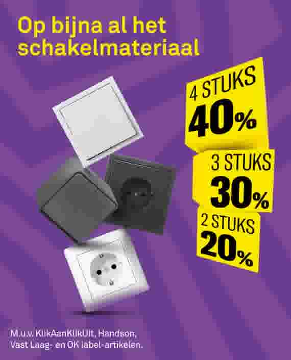 Stapekorting op bijna al het schakelmateriaal