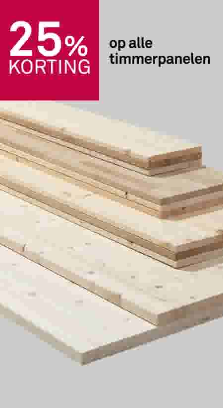 25% korting op alle timmerpanelen