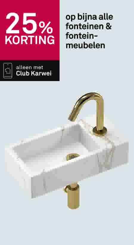 25% korting op bijna alle fonteinen & fonteinmeubelen